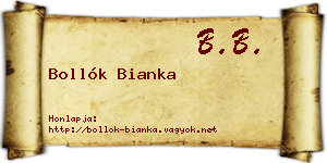 Bollók Bianka névjegykártya