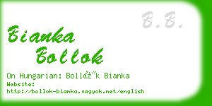 bianka bollok business card